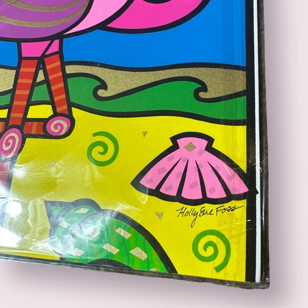 Fun And Colorful Flamingo Beach Print Art By The Artist Holly Sue Foss 8” x 10” - Picture 4 of 6